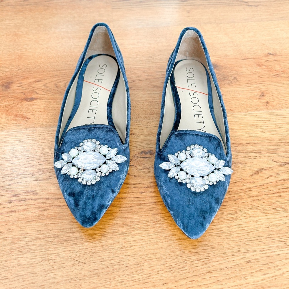 Blue Sole Society Mules